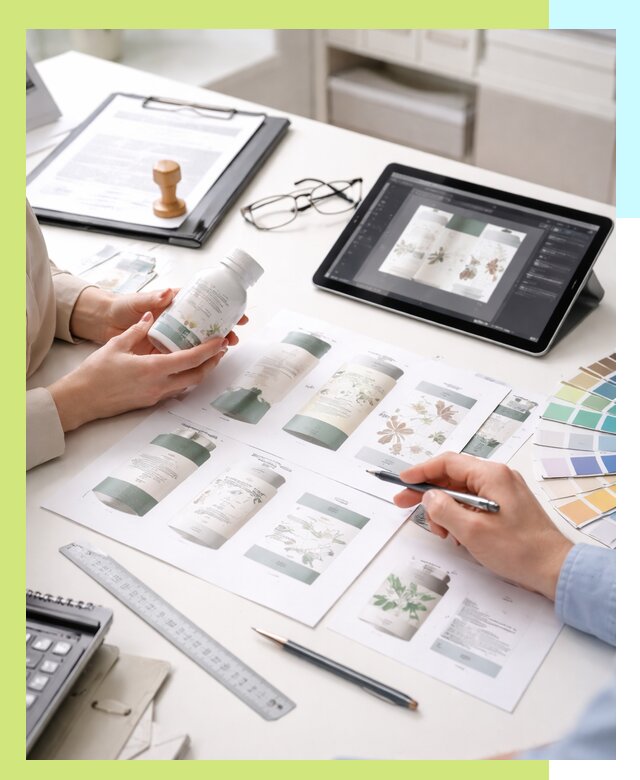 Профессиональная разработка дизайна и текста этикетки продукции в Барнауле